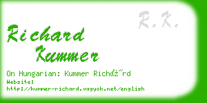 richard kummer business card